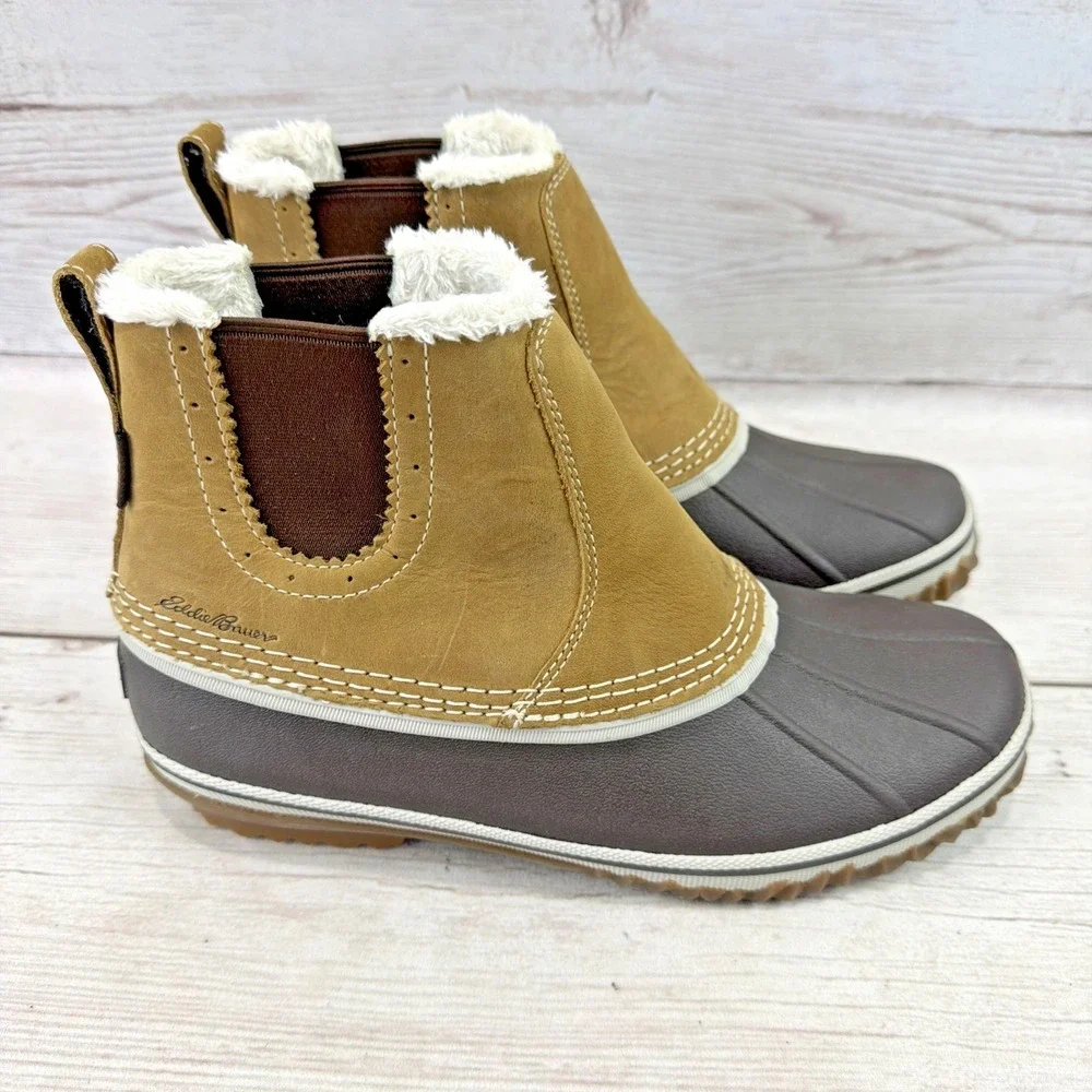 Eddie Bauer Hunt Pac Waterproof Weatheredge Winter Boots Slip On Women's 9.5 EXC